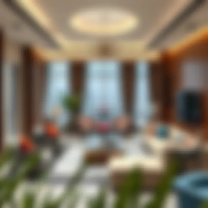Interior view of a luxurious living space within Emerald Residence highlighting contemporary furnishings