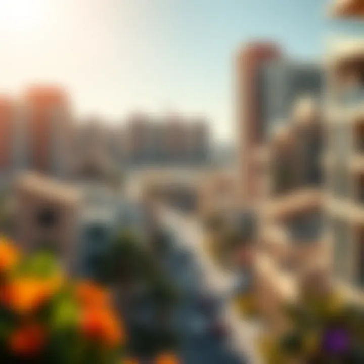 Scenic view of the surrounding neighborhood of Emerald Residence illustrating urban integration