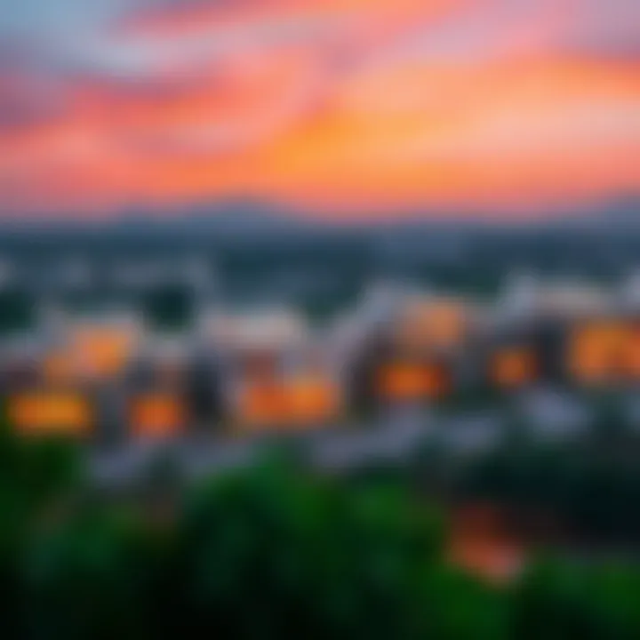 Panoramic view of Emirates Hills showcasing luxury villas and lush greenery