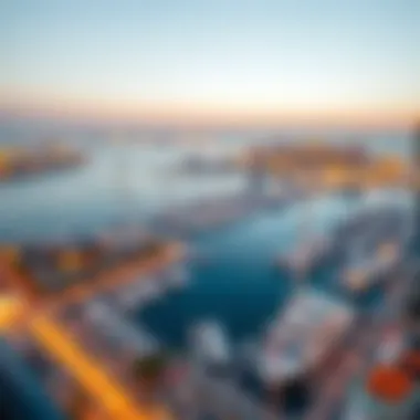 The stunning marina view from Escan Tower's balcony