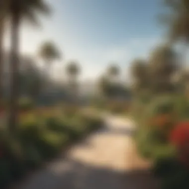 Local Ecosystem of Jebel Ali Gardens A glimpse of the local ecosystem in Jebel Ali Gardens featuring native flora
