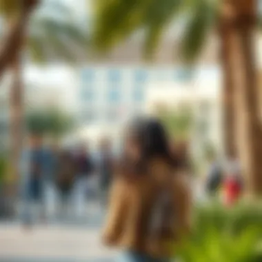 Campus life in Dubai Academic City highlighting student interactions and activities