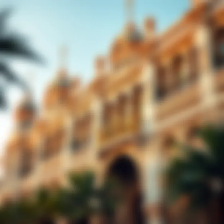 Architectural Details of Al Ahli Building Detailed architectural elements emphasizing the intricate design of the Al Ahli Building