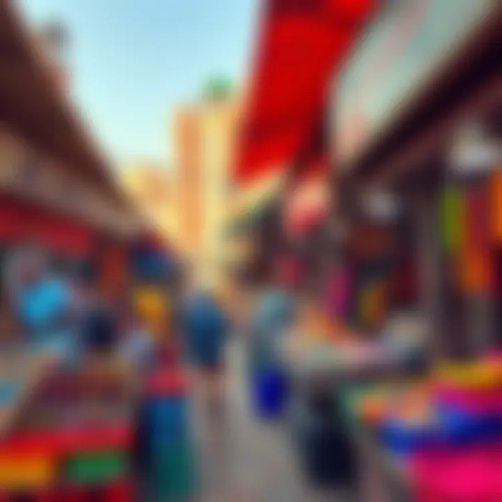 A panoramic view of Al Aweer's Market showcasing its vibrant stalls.