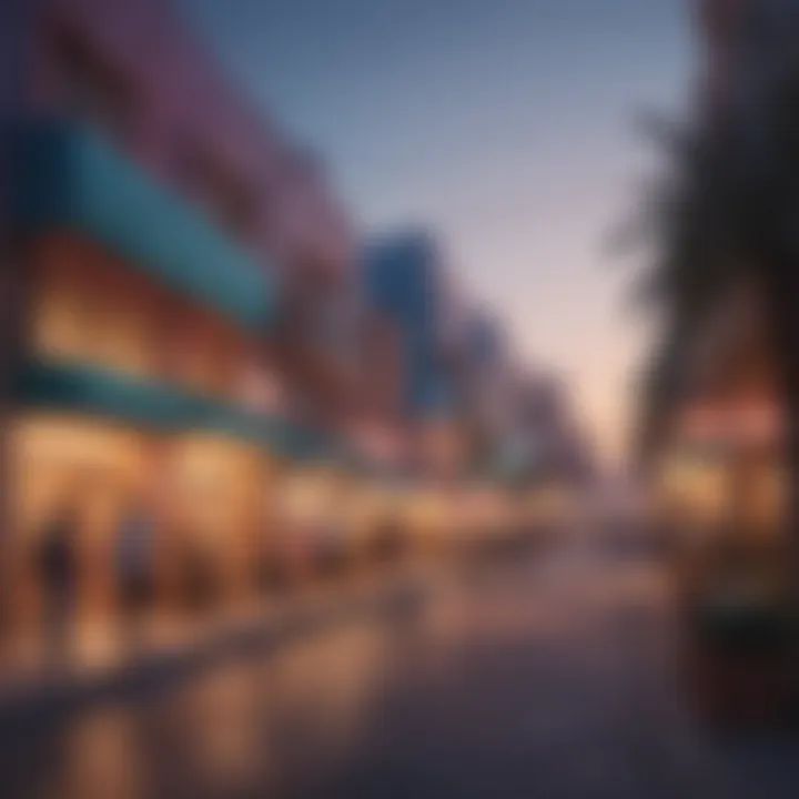 A vibrant street view of Nad Al Hamar highlighting community life