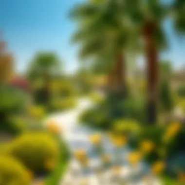 Artfully designed pathways weaving through botanical wonders