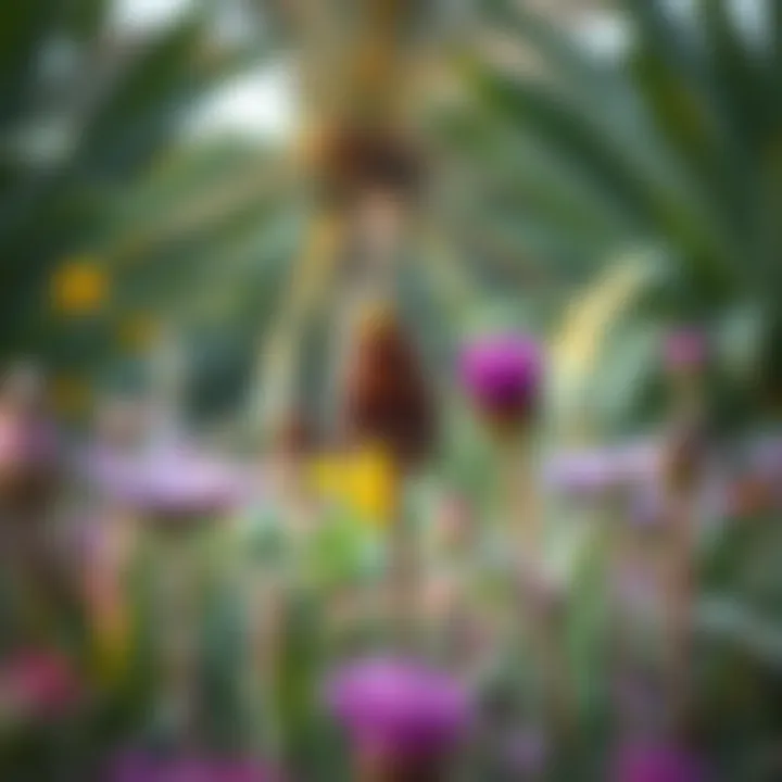 Diverse plant species flourishing in the park