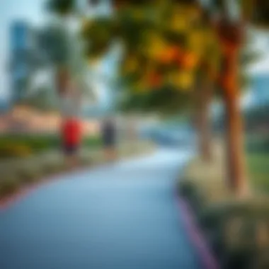 Joggers on a scenic pathway