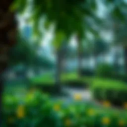 Lush greenery at Al Barsha Second Park