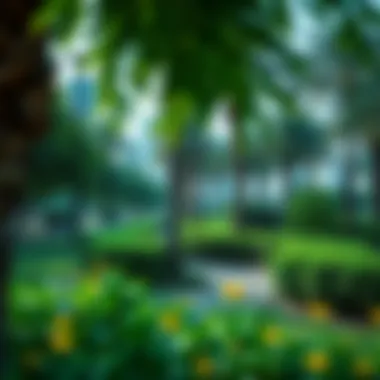 Lush greenery at Al Barsha Second Park