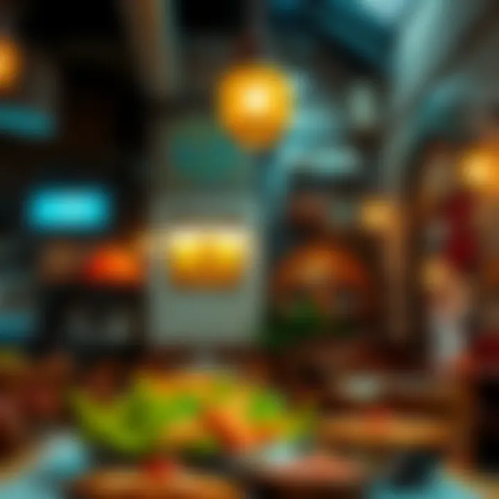 Authentic Middle Eastern restaurant interior with traditional decor