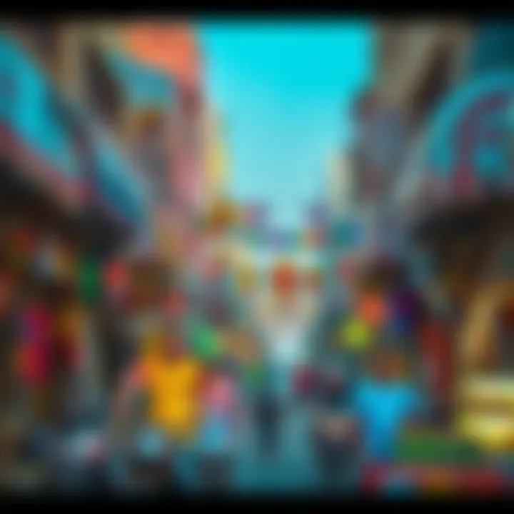 Vibrant street view of Al Karama showcasing colorful shops and bustling atmosphere