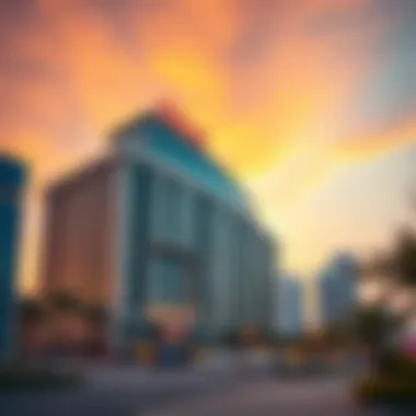 Al Khail Building at Sunset Breathtaking view of Al Khail Building during sunset