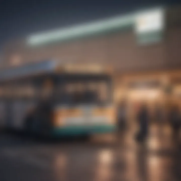 Passengers boarding the bus at Al Khail Gate station