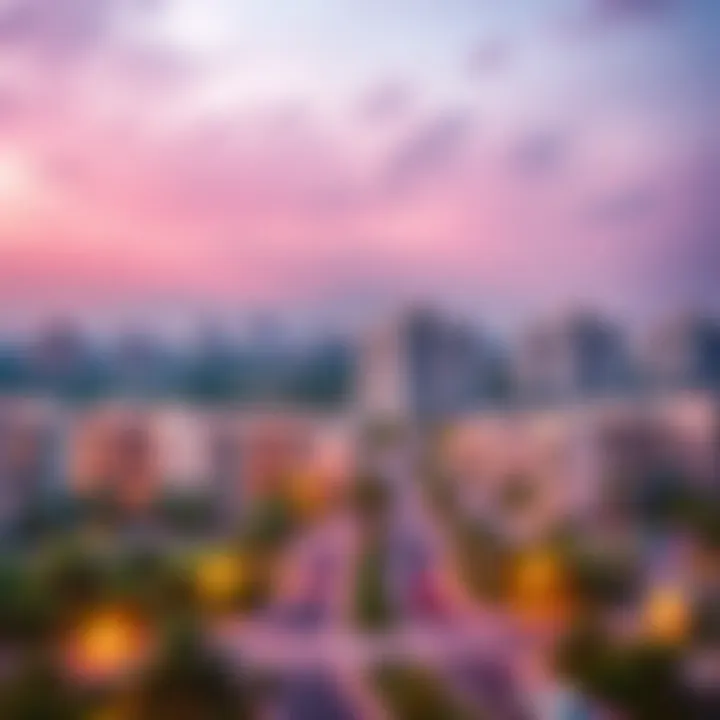 Residential Landscape of Al Khail Gate West Zone A panoramic view of Al Khail Gate West Zone showcasing residential buildings