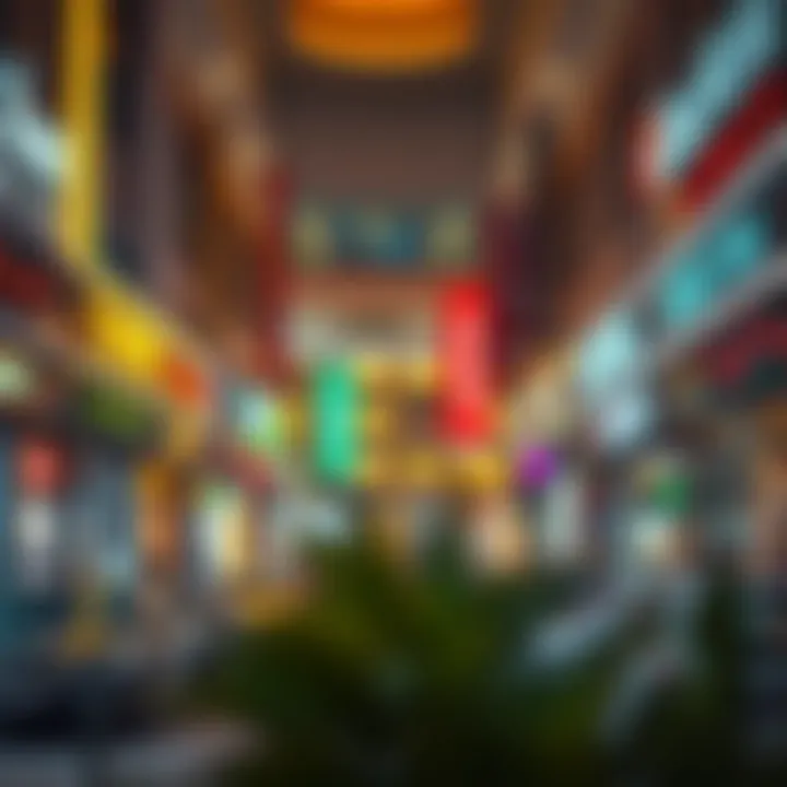 Shopping Area in Al Khail Gate West Zone Shopping area in Al Khail Gate West Zone with diverse stores