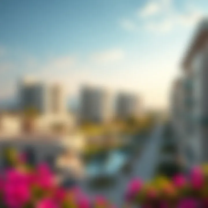 A picturesque view of Al Khail West Zone showcasing modern architecture and greenery