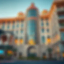 Architectural details of Al Liwan Building showcasing its unique design