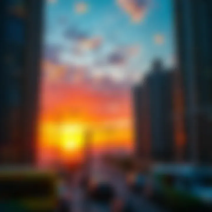 Stunning sunset view from Al Majara Towers