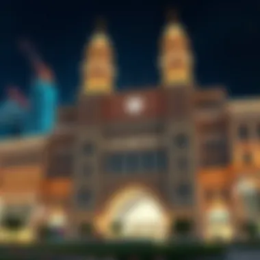 The architectural details of Al Maktoum Building showcasing intricate designs