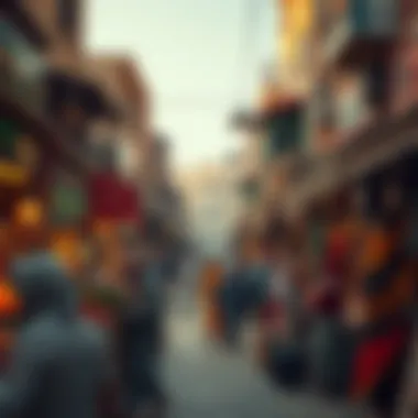 Community gathering at Al Mina Street's local market