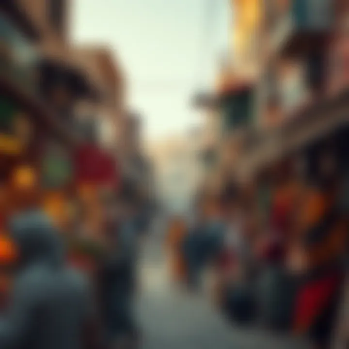 Community gathering at Al Mina Street's local market