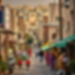 A picturesque view of Al Nasr showcasing its vibrant community life.