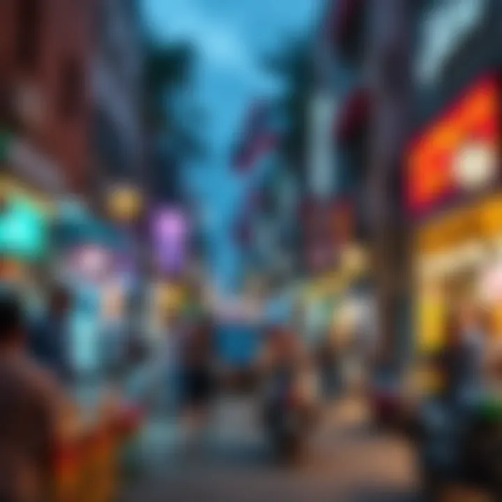 A lively street scene in Al Nasr, depicting the local spirit and activities.