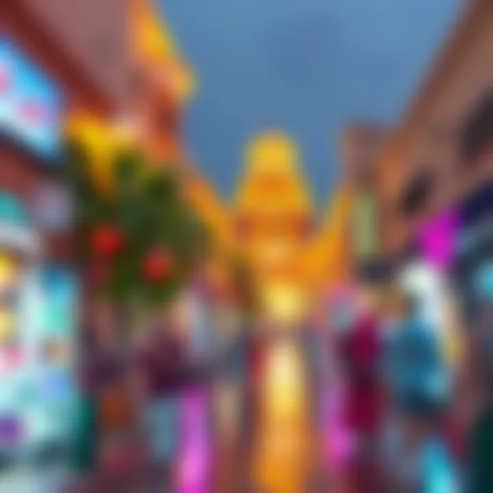 Vibrant street life in Al Khail Gate reflecting the cultural essence of Dubai