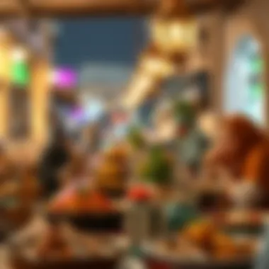 A picturesque dining scene featuring traditional dishes from various cultures in Al Qusais