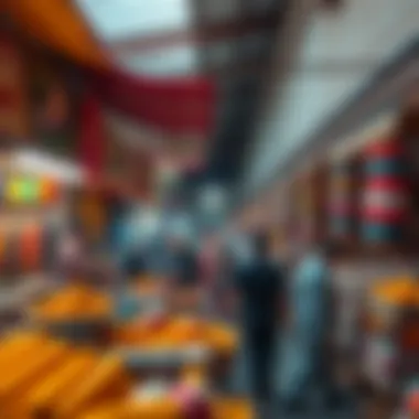 Vibrant local market in Al Qusais filled with diverse cultural products and crafts