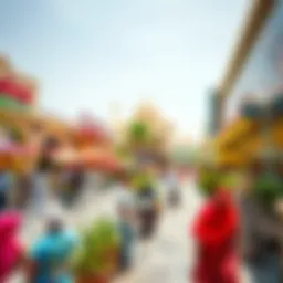 A panoramic view of Al Sagr Plaza showcasing its vibrant community atmosphere.