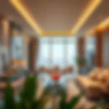 Inside Al Sima Tower: Luxury Living Luxurious interior of a residential unit within Al Sima Tower highlighting modern amenities