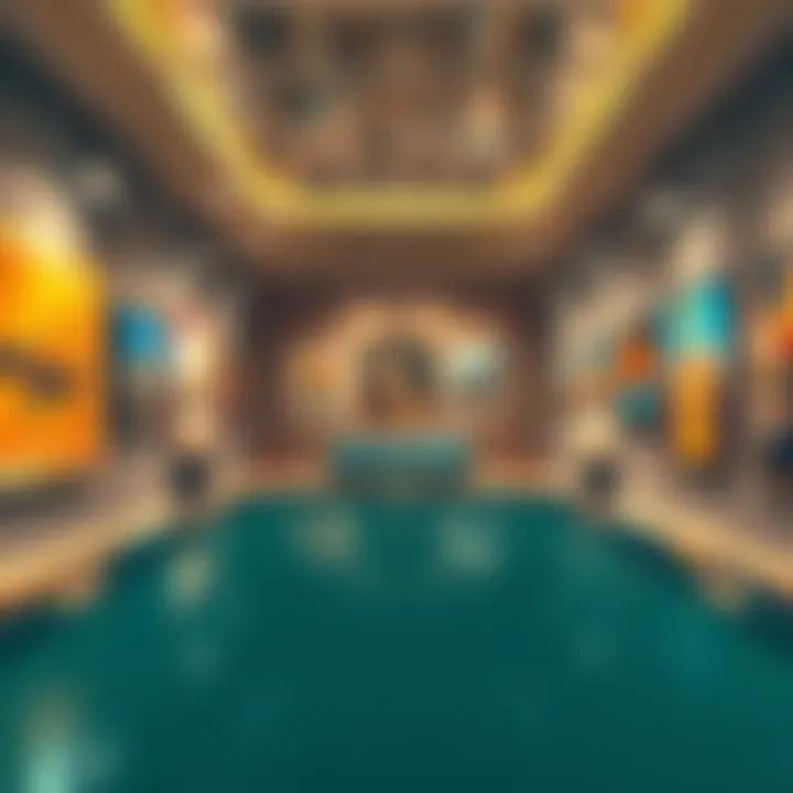 Art gallery interior highlighting contemporary works