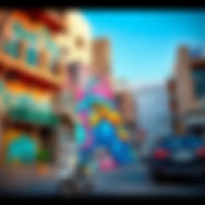 Dynamic street art in Al Quoz showcasing local talent