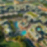 Aerial view of Al Wasl Oasis 2 showcasing its lush greenery and modern architecture