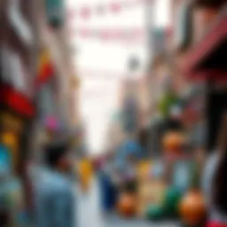 Vibrant street scene in Al Wasl showcasing local art and culture