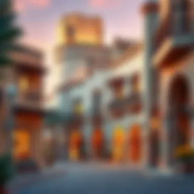 Architectural details of Al Wasl Village illustrating the blend of heritage and modern design