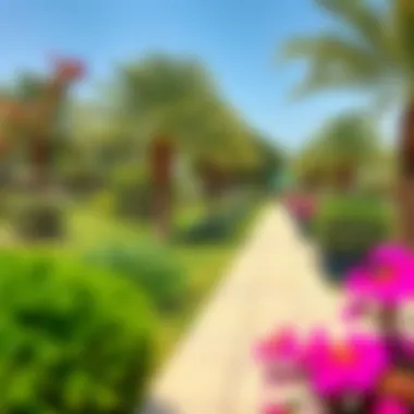 Lush Greenery in Al Wasl Village Park Scenic park in Al Wasl Village with lush greenery