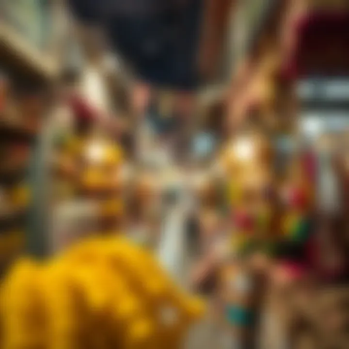 Vibrant street market in Al Yousuf showcasing local crafts