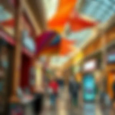 Vibrant shopping scene inside Almulla Plaza with diverse retail outlets