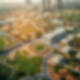 Aerial view of Arabian Ranches showcasing its green landscape and modern architecture
