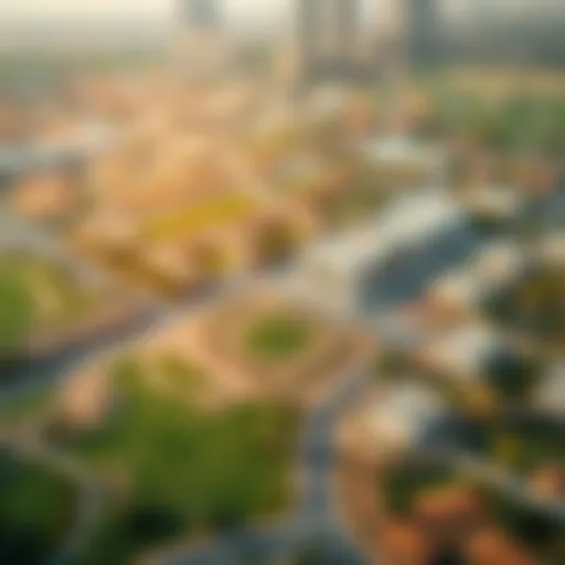 Aerial view of Arabian Ranches showcasing its green landscape and modern architecture