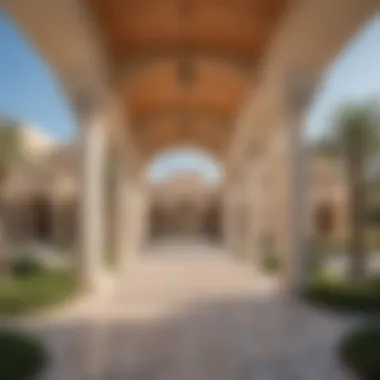 Architectural design of the Arabian Ranches Community Center showing its elegant features