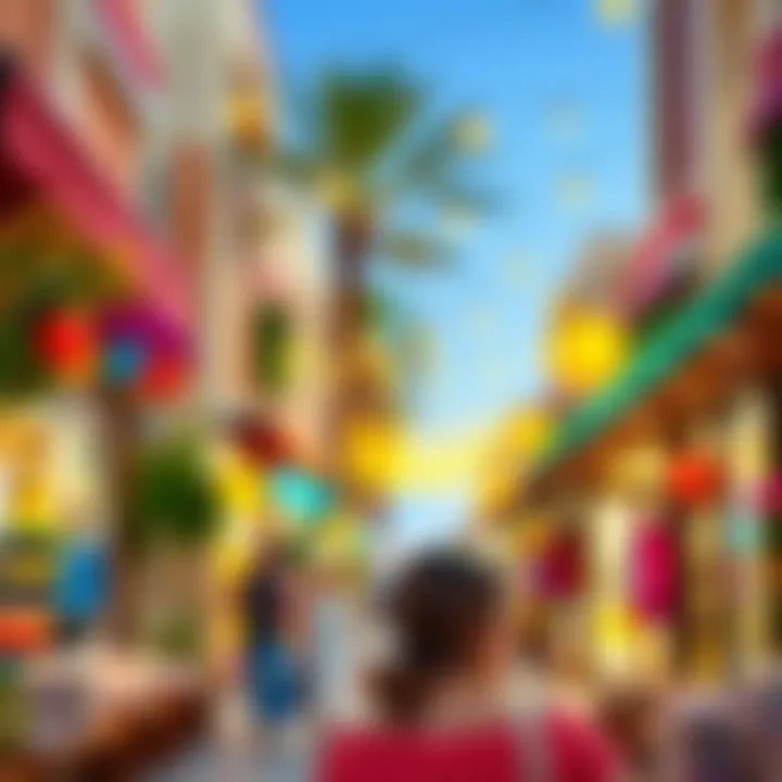 Vibrant shopping scene within the Arabian Ranches Souk