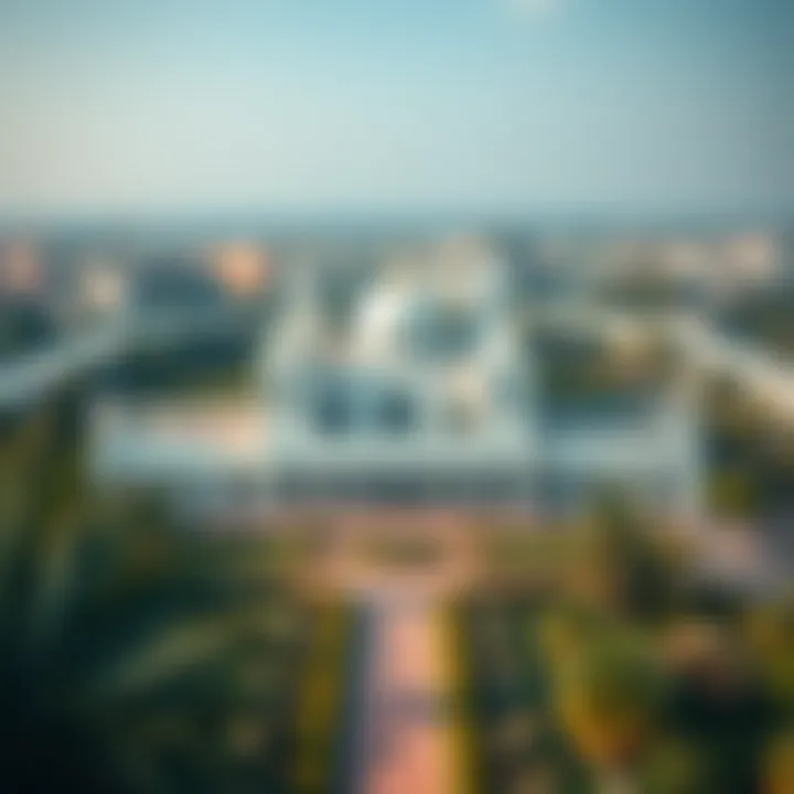Aerial Perspective of the White Palace Aerial perspective of the White Palace surrounded by lush gardens
