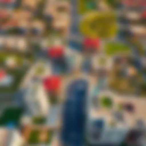 Aerial view of Arjan showcasing modern architecture and greenery