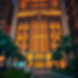 The stunning facade of the Bin Shabib Building, showcasing its modern architectural design.