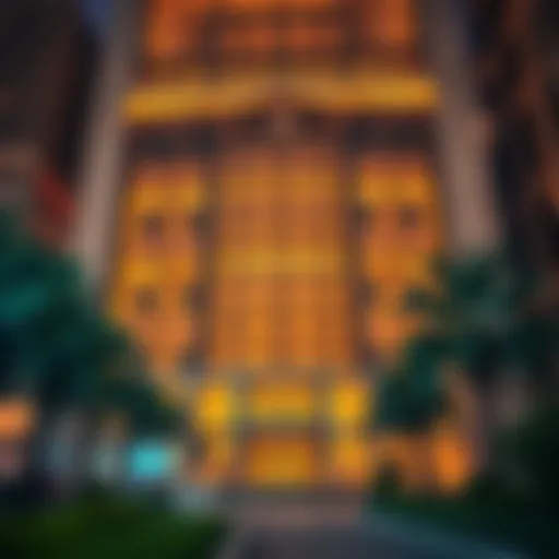 The stunning facade of the Bin Shabib Building, showcasing its modern architectural design.