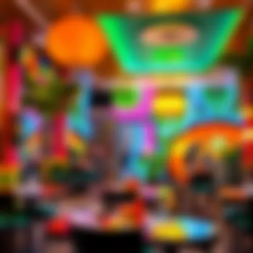 Interior view of Boom Boom Restaurant showcasing vibrant decor